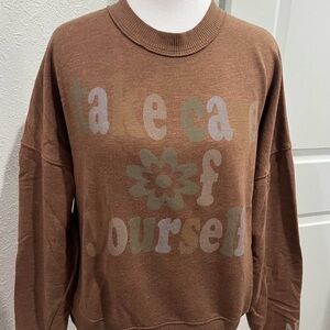 American Eagle Outfitters Brown Graphic Women's Sweater